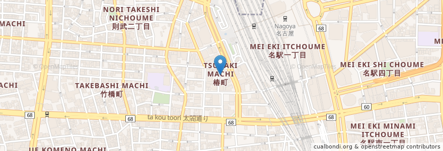 Mapa de ubicacion de 日産レンタカー en 日本, 愛知県, 名古屋市, 中村区.
