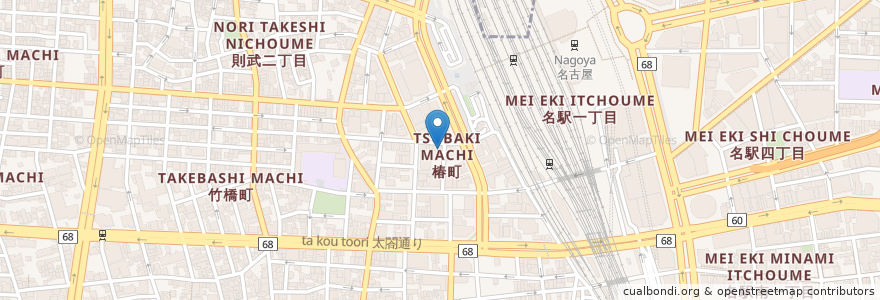 Mapa de ubicacion de こちょうらん en اليابان, 愛知県, 名古屋市, 中村区.