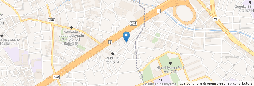 Mapa de ubicacion de スターバックス en Japan, 東京都, 目黒区.