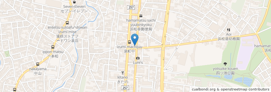Mapa de ubicacion de 遠鉄タクシー en 日本, 静冈县, 浜松市, 中区.