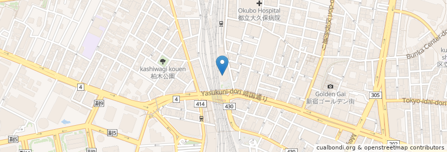 Mapa de ubicacion de スターバックス en اليابان, 東京都, 新宿区.
