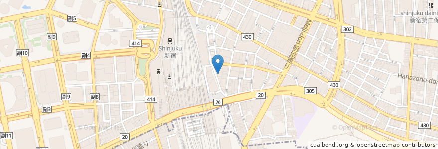 Mapa de ubicacion de スターバックス en Giappone, Tokyo, Shinjuku.
