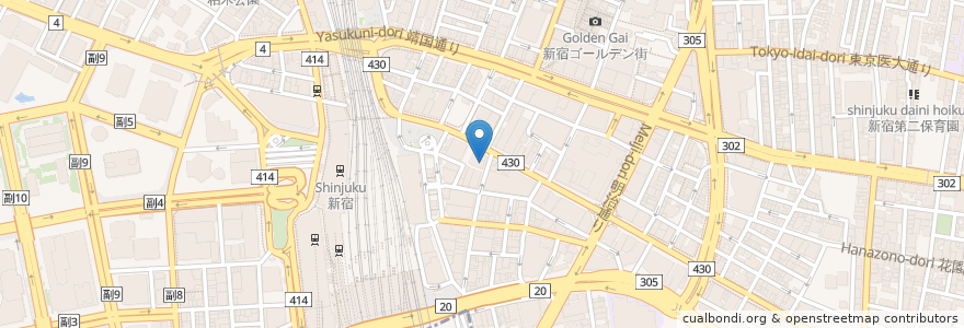 Mapa de ubicacion de スターバックス en Jepun, 東京都, 新宿区.