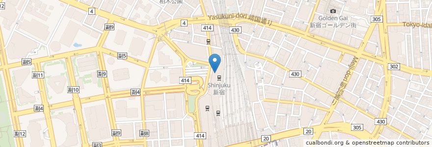 Mapa de ubicacion de スターバックス en Japon, Tokyo, Shinjuku.