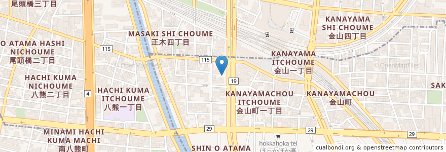 Mapa de ubicacion de 星乃珈琲店 en Japonya, 愛知県, 名古屋市.