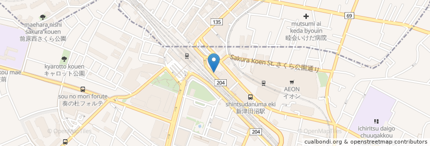 Mapa de ubicacion de さくら薬局 en 日本, 千葉県, 習志野市.