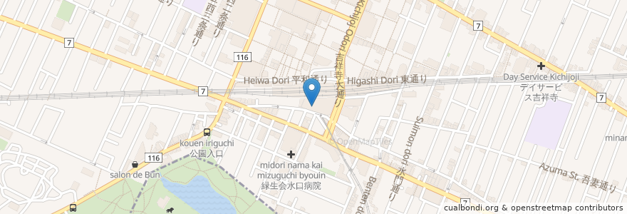 Mapa de ubicacion de スターバックス en Japon, Tokyo, 武蔵野市.