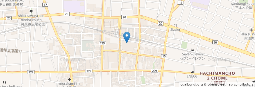 Mapa de ubicacion de スターバックス en Jepun, 東京都, 府中市.