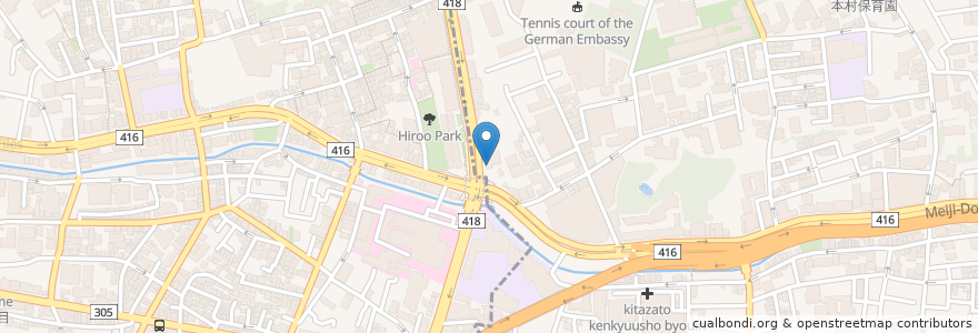 Mapa de ubicacion de NAKAHARA en Japon, Tokyo, 港区.