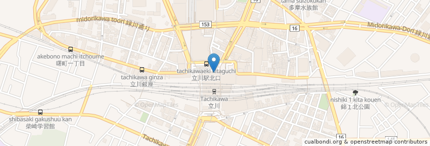 Mapa de ubicacion de スターバックス en Japonya, 東京都, 立川市.