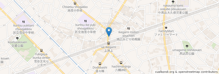 Mapa de ubicacion de 上池台動物病院 en 日本, 東京都, 大田区.