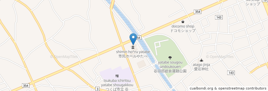 Mapa de ubicacion de City hall yatabe en Japonya, 茨城県, つくば市.