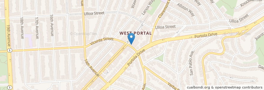 Mapa de ubicacion de West Portal Dental Care en Amerika Birleşik Devletleri, Kaliforniya, San Francisco, San Francisco.