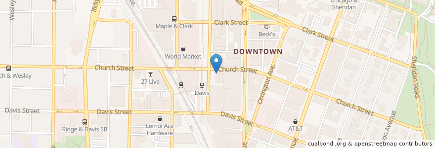 Mapa de ubicacion de First Bank & Trust en Stati Uniti D'America, Illinois, Evanston.