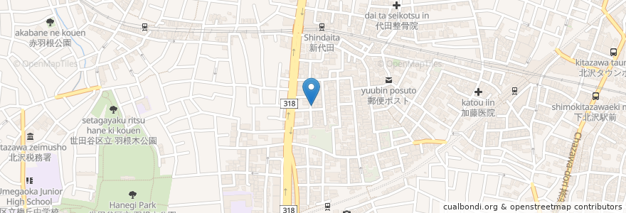 Mapa de ubicacion de さかた接骨院 en اليابان, 東京都, 世田谷区.