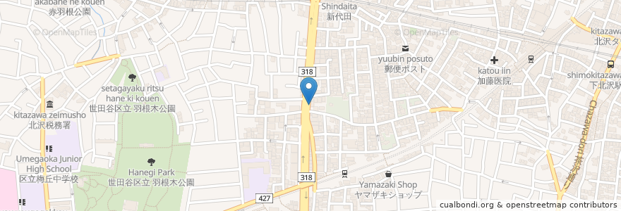 Mapa de ubicacion de 極真カラテ 下北沢堂場 en Japan, 東京都, 世田谷区.