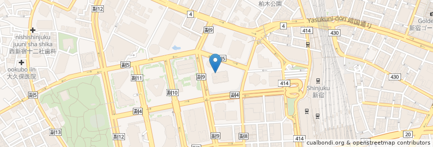 Mapa de ubicacion de タリーズコーヒー en ژاپن, 東京都, 新宿区.