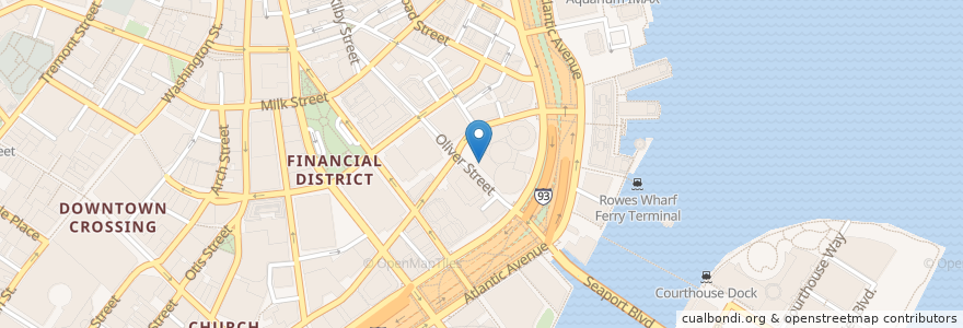 Mapa de ubicacion de Eastern Bank en Estados Unidos De América, Massachusetts, Suffolk County, Boston.