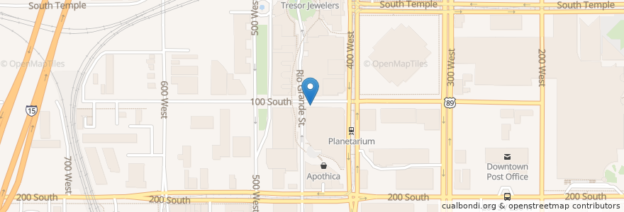 Mapa de ubicacion de 450W 100S Station @ Gateway en États-Unis D'Amérique, Utah, Salt Lake County, Salt Lake City.