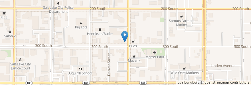 Mapa de ubicacion de 300S 500E Station en Estados Unidos Da América, Utah, Salt Lake County, Salt Lake City.