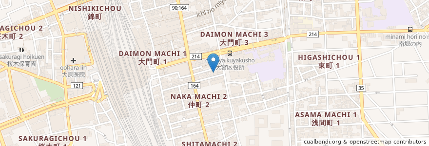 Mapa de ubicacion de 小野内科 en ژاپن, 埼玉県, さいたま市, 大宮区.