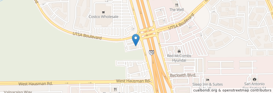 Mapa de ubicacion de Subway en Stati Uniti D'America, Texas, Bexar County, San Antonio.