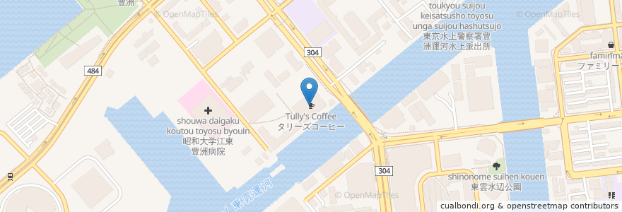 Mapa de ubicacion de タリーズコーヒー en Japón, Tokio, Koto.