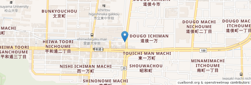 Mapa de ubicacion de 自動販売機　ダイドー en Япония, Эхимэ, 松山市.
