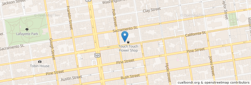 Mapa de ubicacion de Cordon Bleu en 美利坚合众国/美利堅合眾國, 加利福尼亚州/加利福尼亞州, 旧金山市县/三藩市市縣/舊金山市郡, 旧金山.