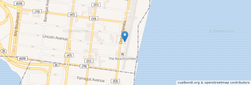 Mapa de ubicacion de Johnny G's Pizza Factory en Vereinigte Staaten Von Amerika, New Jersey, Ocean County, Seaside Heights.