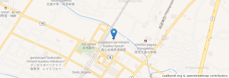 Mapa de ubicacion de 加藤内科医院 en ژاپن, 滋賀県, 草津市.