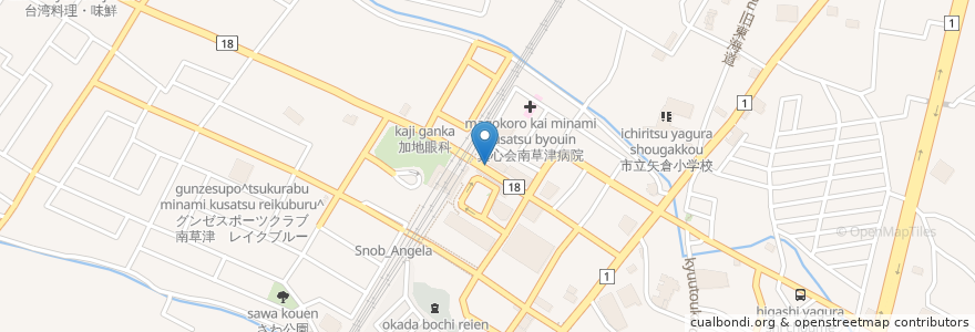 Mapa de ubicacion de くぼた眼科 en 일본, 시가현, 草津市.