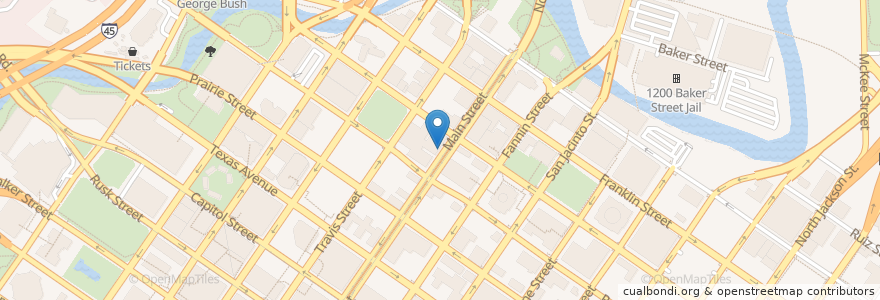 Mapa de ubicacion de Captain Foxheart's Bad News Bar & Spirit Lodge en Amerika Syarikat, Texas, Houston, Harris County.