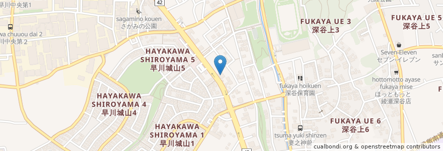 Mapa de ubicacion de 華屋与兵衛 en Japan, Präfektur Kanagawa, 綾瀬市.