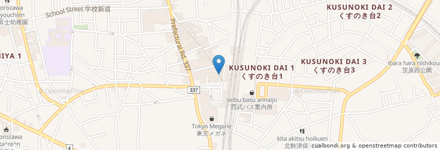 Mapa de ubicacion de カラオケ館 en Japón, Prefectura De Saitama, 所沢市.