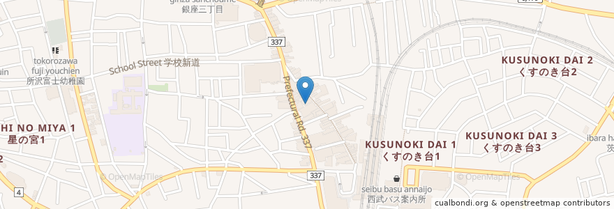 Mapa de ubicacion de マツモトキヨシ en 日本, 埼玉県, 所沢市.