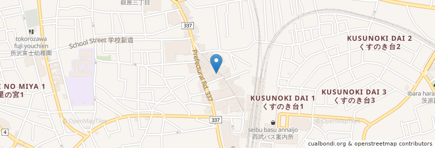 Mapa de ubicacion de 磯丸水産 en Japão, 埼玉県, 所沢市.