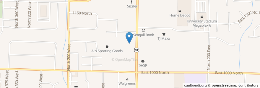 Mapa de ubicacion de Five Guys en 미국, 유타 주, Cache County, Logan.
