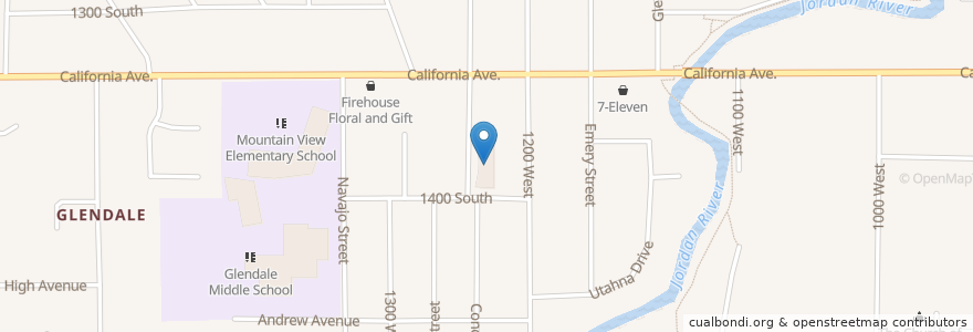 Mapa de ubicacion de Glendale Library en Amerika Birleşik Devletleri, Utah, Salt Lake County, Salt Lake City.