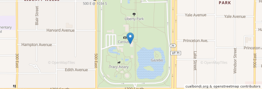 Mapa de ubicacion de Liberty Park Grill en États-Unis D'Amérique, Utah, Salt Lake County, Salt Lake City.