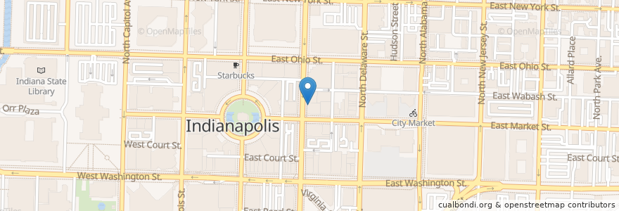 Mapa de ubicacion de Cups Coffee en 美利坚合众国/美利堅合眾國, 印第安纳州, Indianapolis.