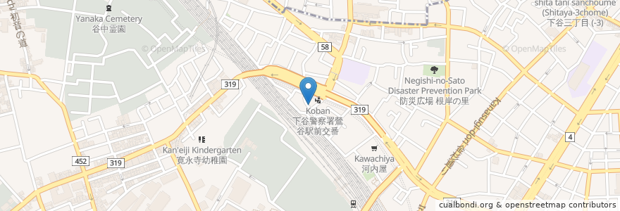 Mapa de ubicacion de ドトールコーヒーショップ en Japonya, 東京都, 台東区.