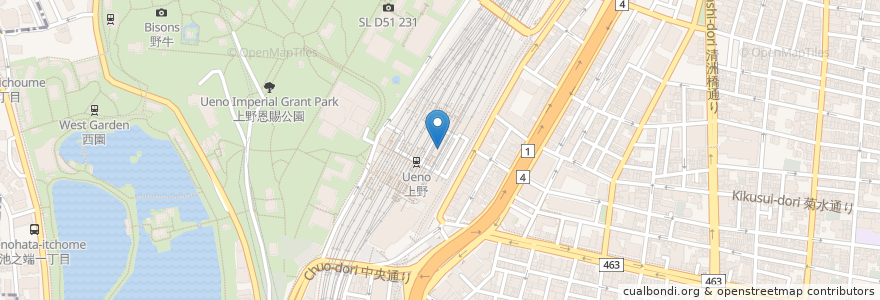 Mapa de ubicacion de Doutor en Giappone, Tokyo, 台東区.
