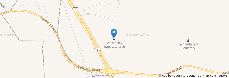 Mapa de ubicacion de Winstanley Baptist Church en الولايات المتّحدة الأمريكيّة, إلينوي, Fairview Heights.