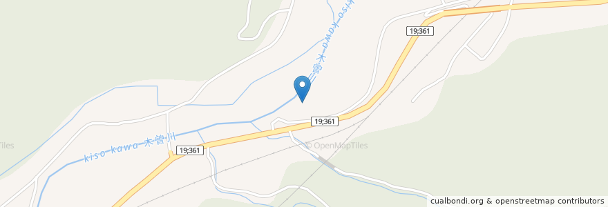 Mapa de ubicacion de 旧きそふくしま幼稚園 en Japonya, 長野県, 木曽郡, 木曽町.