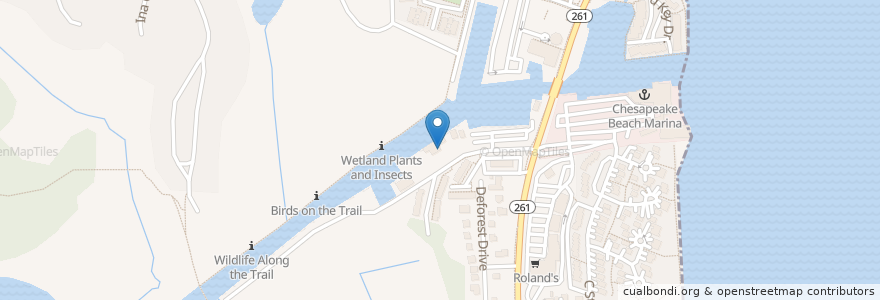 Mapa de ubicacion de Abner's Crab House en 美利坚合众国/美利堅合眾國, 马里兰州, Calvert County, Chesapeake Beach.