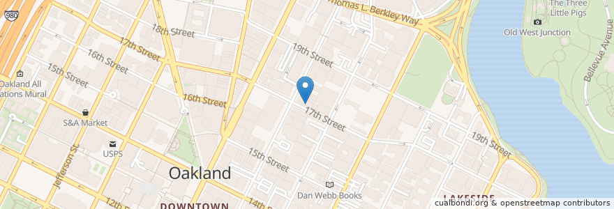 Mapa de ubicacion de Liba Falafel en Amerika Syarikat, California, Alameda County, Oakland.