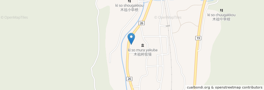 Mapa de ubicacion de 藪原郵便局 en اليابان, ناغانو, 木曽郡, 木祖村.