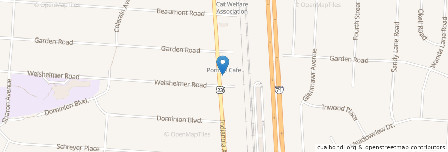 Mapa de ubicacion de Beechwold Diner en États-Unis D'Amérique, Ohio, Franklin County, Columbus.