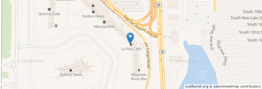 Mapa de ubicacion de La Pisa Cafe en 미국, 워싱턴, King County, Seatac.